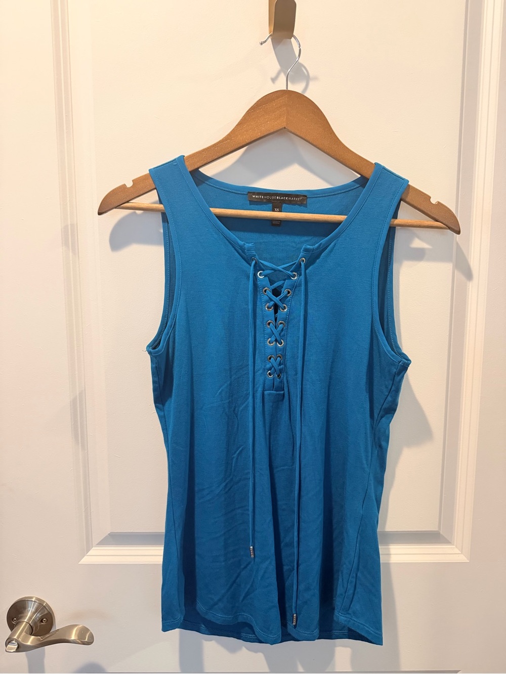 White House Black Market Teal Blue Lace-Up Tank - Size- XS